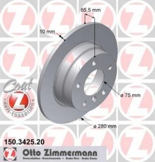 Купить Диск тормозной BMW E81, E87 ZIMMERMANN 150.3425.20 (фото1) подбор по VIN коду, цена 1622 грн.