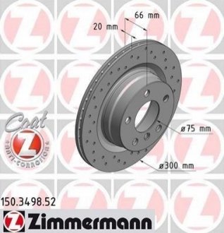 Купить Диск тормозной BMW F20, F30, E91, E93, F32, F34, F31, F22, F33, F21, F36 ZIMMERMANN 150.3498.52 (фото1) подбор по VIN коду, цена 3768 грн.