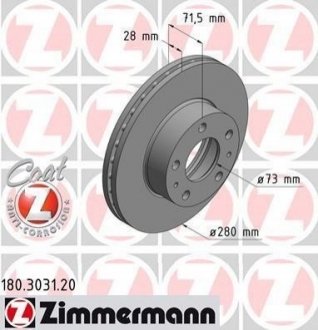 Тормозные диски передние Fiat Ducato ZIMMERMANN 180303120