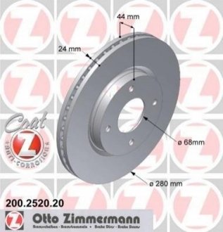 Диск тормозной Nissan Tiida, Sunny ZIMMERMANN 200.2520.20