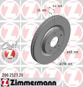 Диск тормозной Nissan Juke ZIMMERMANN 200.2527.20