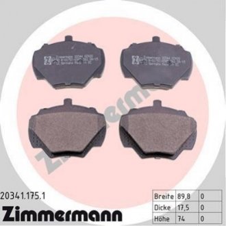 Тормозные колодки дисковые передние ZIMMERMANN 203411751