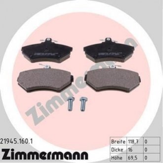 Тормозные колодки дисковые передние ZIMMERMANN 219451601