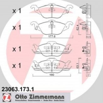 Купить Тормозные колодки дисковые передние Opel Astra ZIMMERMANN 230631731 (фото1) подбор по VIN коду, цена 1548 грн.