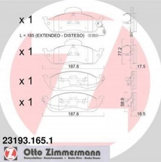 Купить Тормозные колодки дисковые передние Mercedes M-Class ZIMMERMANN 231931651 (фото1) подбор по VIN коду, цена 4110 грн.