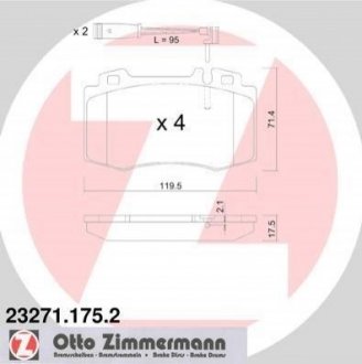 Тормозные колодки дисковые передние ZIMMERMANN 232711752
