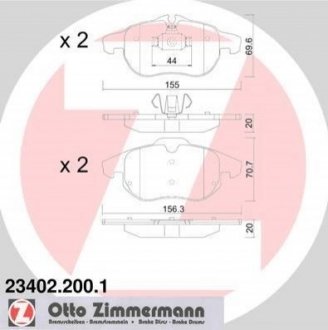 Комплект тормозных колодок ZIMMERMANN 23402.200.1