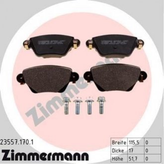 Тормозные колодки дисковые задние ZIMMERMANN 235571701