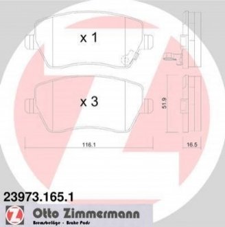 Гальмівні колодки дискові передні ZIMMERMANN 239731651