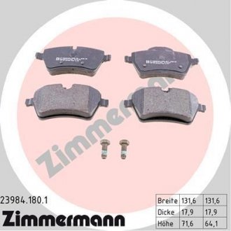 КОЛОДКИ ГАЛЬМІВНІ Mini Cooper, Clubman ZIMMERMANN 23984.180.1