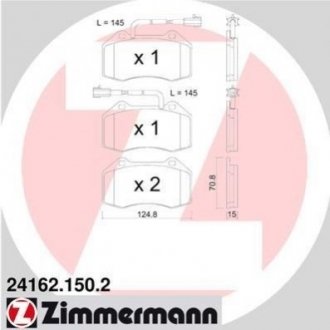 Тормозные колодки дисковые передние ZIMMERMANN 241621502