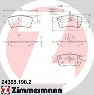 Купити Гальмівні колодки дискові задні Volkswagen Multivan, Transporter ZIMMERMANN 243681902 (фото1) підбір по VIN коду, ціна 2035 грн.