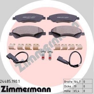 Колодки тормозные дисковые, Комплект ZIMMERMANN 244851901