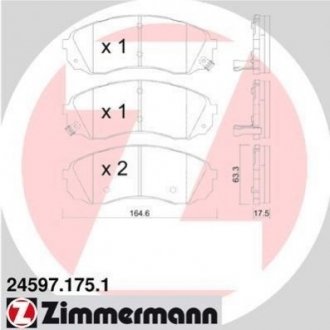 Тормозные колодки дисковые передние ZIMMERMANN 245971751
