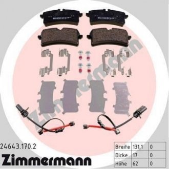 Тормозные колодки дисковые задние Audi A7, A6 ZIMMERMANN 246431702