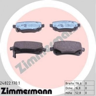 Тормозные колодки дисковые задние Chrysler Voyager, Dodge Caravan, Jeep Cherokee ZIMMERMANN 248221701