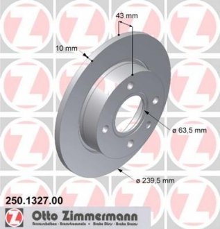 Диск тормозной Ford Fiesta, Escort, Orion ZIMMERMANN 250132700