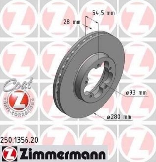 Тормозные диски передние ZIMMERMANN 250135620