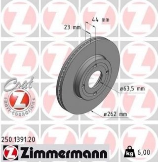 Тормозные диски передние ZIMMERMANN 250139120