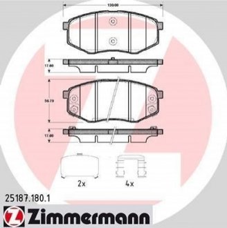 Купити Колодки гальмівні (передні) Hyundai ix20/Kia Soul II 10- (Mando) Hyundai IX20, KIA Soul, Hyundai Sonata ZIMMERMANN 25187.180.1 (фото1) підбір по VIN коду, ціна 2210 грн.