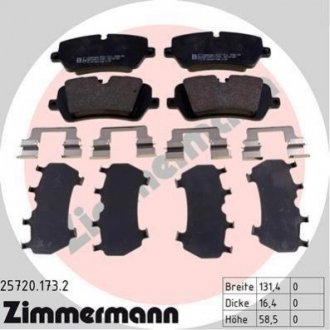 Комплект тормозных колодок Land Rover Range Rover, Discovery, Defender ZIMMERMANN 25720.173.2