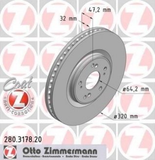 Тормозные диски передние ZIMMERMANN 280317820