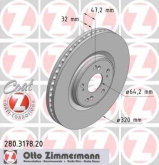 Гальмівні диски передні ZIMMERMANN 280317820