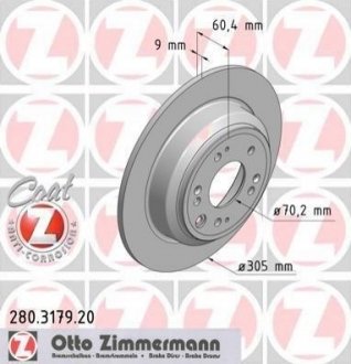 Диск тормозной Honda Accord ZIMMERMANN 280.3179.20