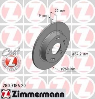 Тормозные диски задние ZIMMERMANN 280318620