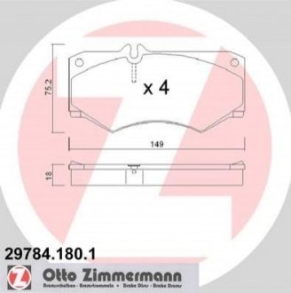 Комплект тормозных колодок ZIMMERMANN 29784.180.1