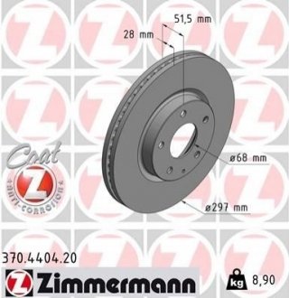 Тормозные диски передние ZIMMERMANN 370440420