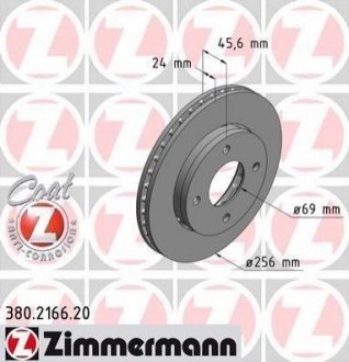 Гальмівні диски передні ZIMMERMANN 380216620