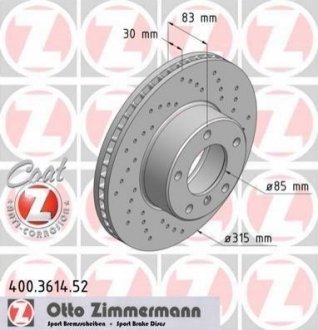 Купить Диск тормозной Mercedes G-Class ZIMMERMANN 400.3614.52 (фото1) подбор по VIN коду, цена 4277 грн.