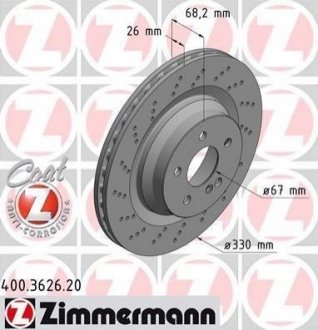 Диск тормозной ZIMMERMANN 400.3626.20