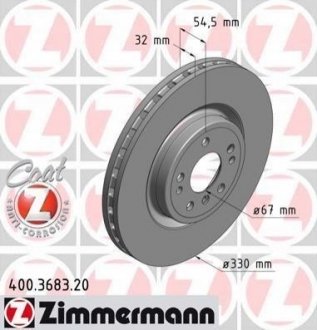 Диск тормозной Mercedes M-Class, GLE-Class ZIMMERMANN 400.3683.20