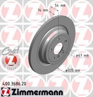 Диск тормозной Volvo 850, Mercedes M-Class, GLE-Class ZIMMERMANN 400.3686.20