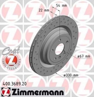 Диск тормозной Mercedes M-Class ZIMMERMANN 400.3689.20