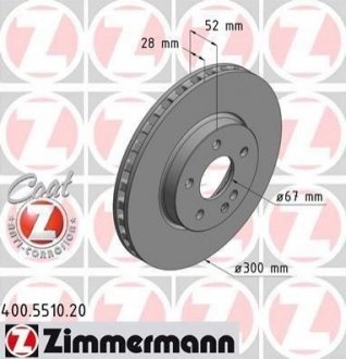 Купить Диск тормозной Mercedes Vito ZIMMERMANN 400.5510.20 (фото1) подбор по VIN коду, цена 2615 грн.