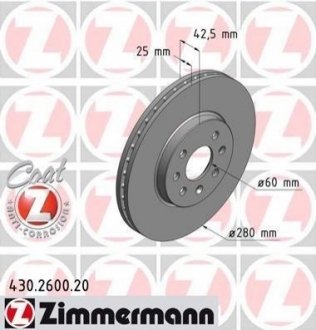 Тормозные диски передние ZIMMERMANN 430260020