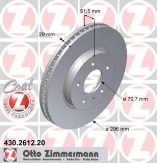 Купить Диск тормозной Chevrolet Captiva ZIMMERMANN 430.2612.20 (фото1) подбор по VIN коду, цена 2795 грн.