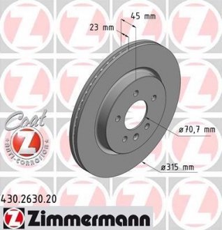 Купить Тормозные диски ZIMMERMANN 430263020 (фото1) подбор по VIN коду, цена 2916 грн.