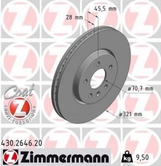 Тормозные диски передние ZIMMERMANN 430264620