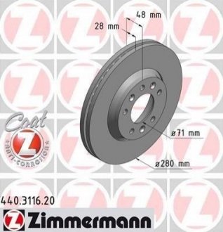 Гальмівні диски передні ZIMMERMANN 440311620