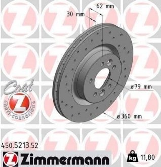 Диск тормозной ZIMMERMANN 450.5213.52