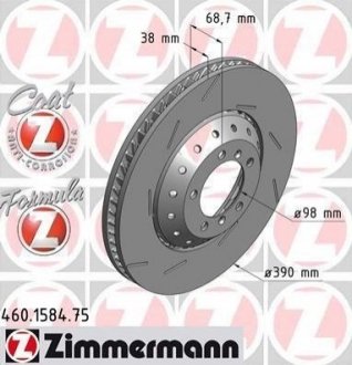 Купить Диск тормозной Porsche Panamera ZIMMERMANN 460.1584.75 (фото1) подбор по VIN коду, цена 12079 грн.