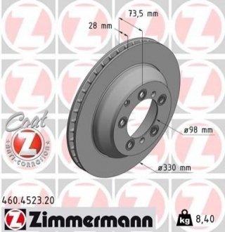 Тормозные диски Porsche Cayenne ZIMMERMANN 460452320