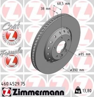 Тормозные диски правый передний Porsche Cayenne ZIMMERMANN 460452975