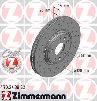 Тормозные диски Sport передние ZIMMERMANN 470243852