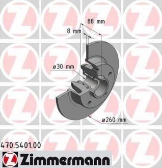 Тормозные диски с подшипником задние ZIMMERMANN 470540100