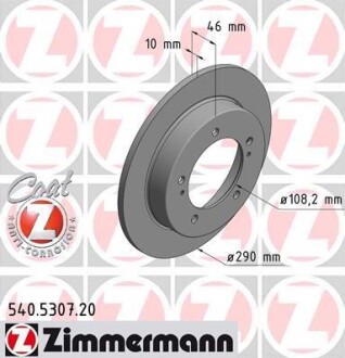 Купить Тормозные диски coat Z Suzuki Jimny ZIMMERMANN 540530720 (фото1) подбор по VIN коду, цена 2059 грн.